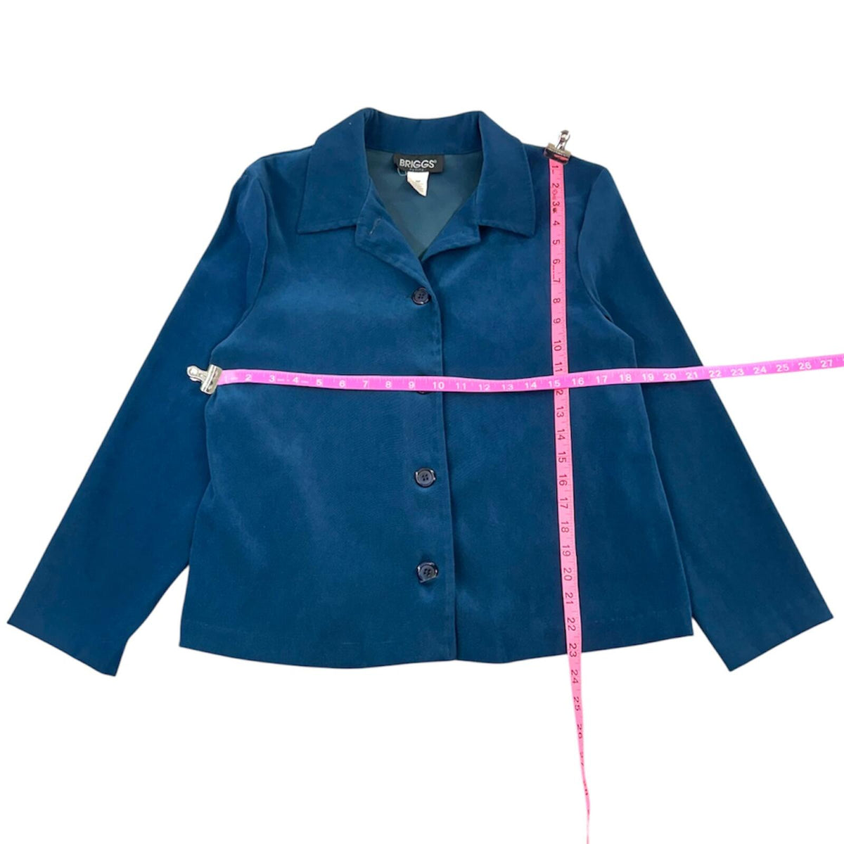 Briggs New York Blue Suede Touch Shirt Jacket Shacket 90s