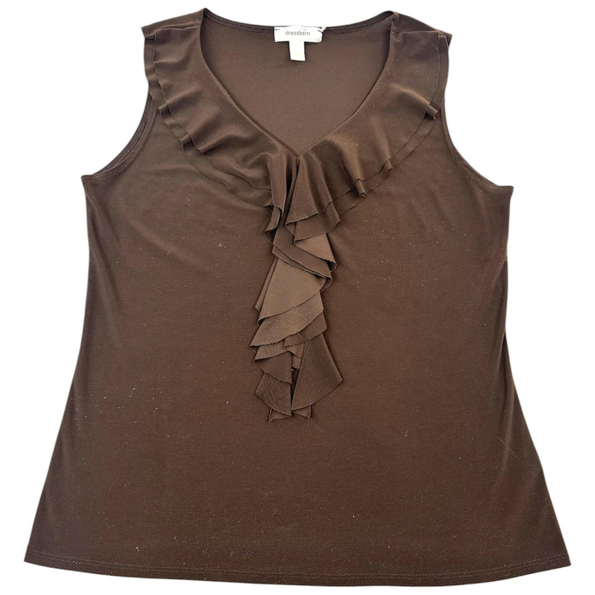 Dressbarn Chocolate Dark Academia Ruffle Blouse