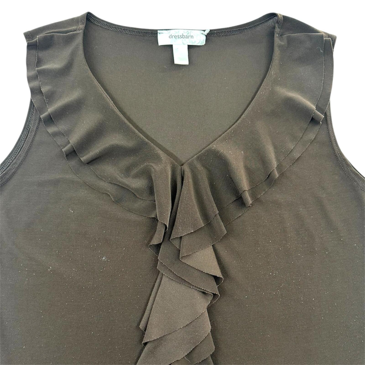 Dressbarn Chocolate Dark Academia Ruffle Blouse
