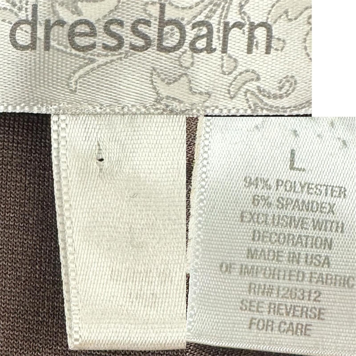 Dressbarn Chocolate Dark Academia Ruffle Blouse