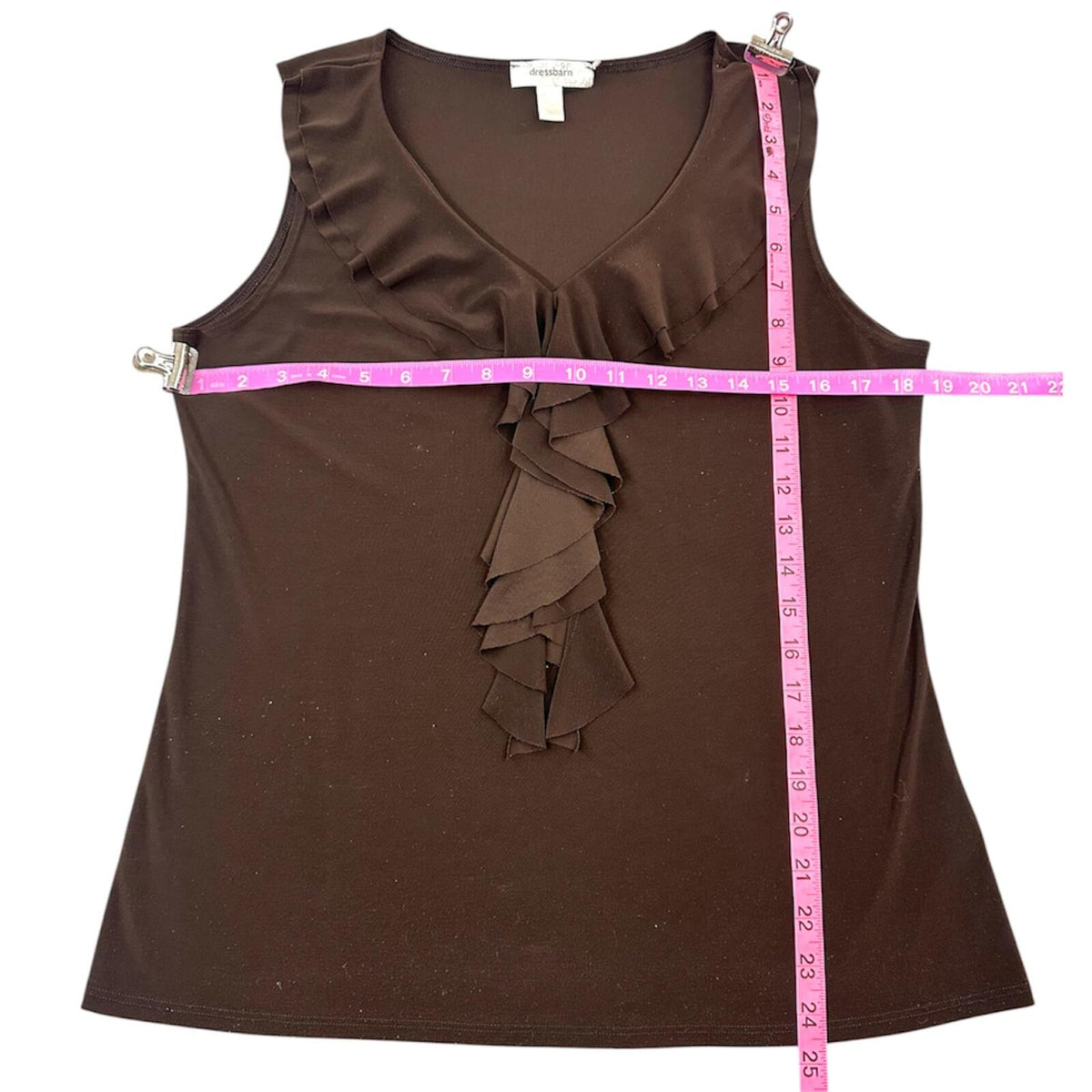 Dressbarn Chocolate Dark Academia Ruffle Blouse