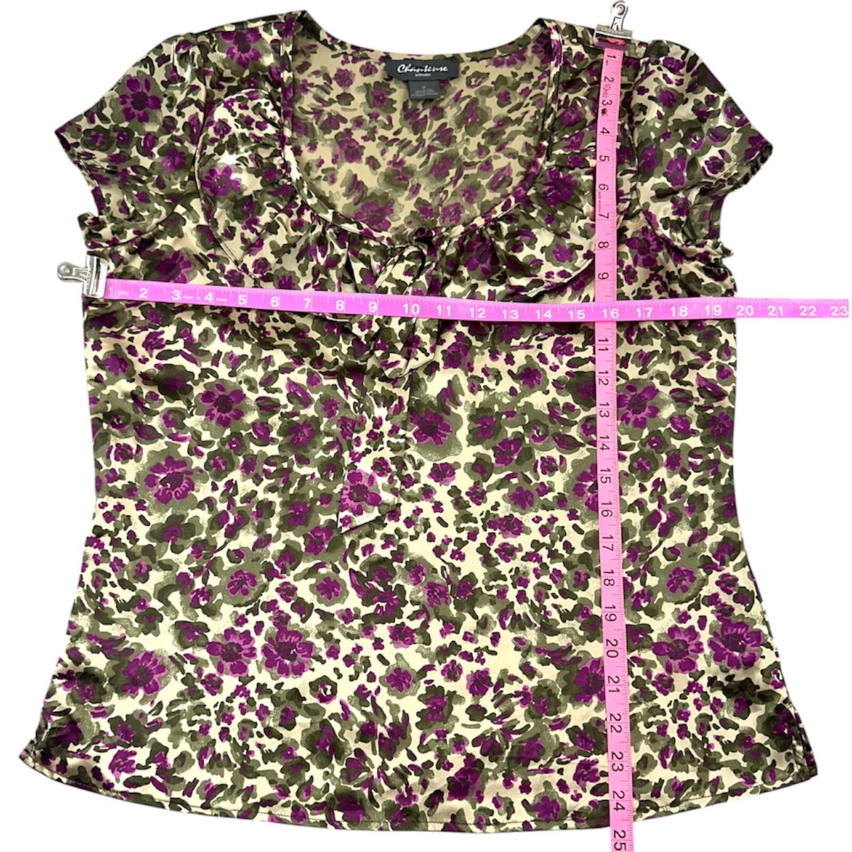 Chanteuse Floral Garden Ruffle Neck Blouse