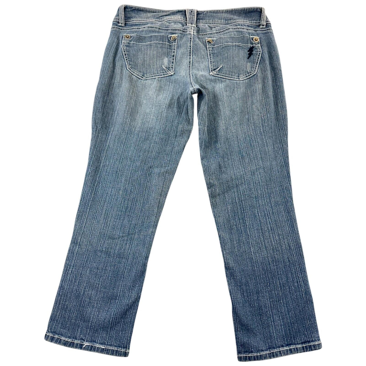 Sequin Hearts Y2K Indie Sleaze Capri Jeans Low Rise Medium Wash