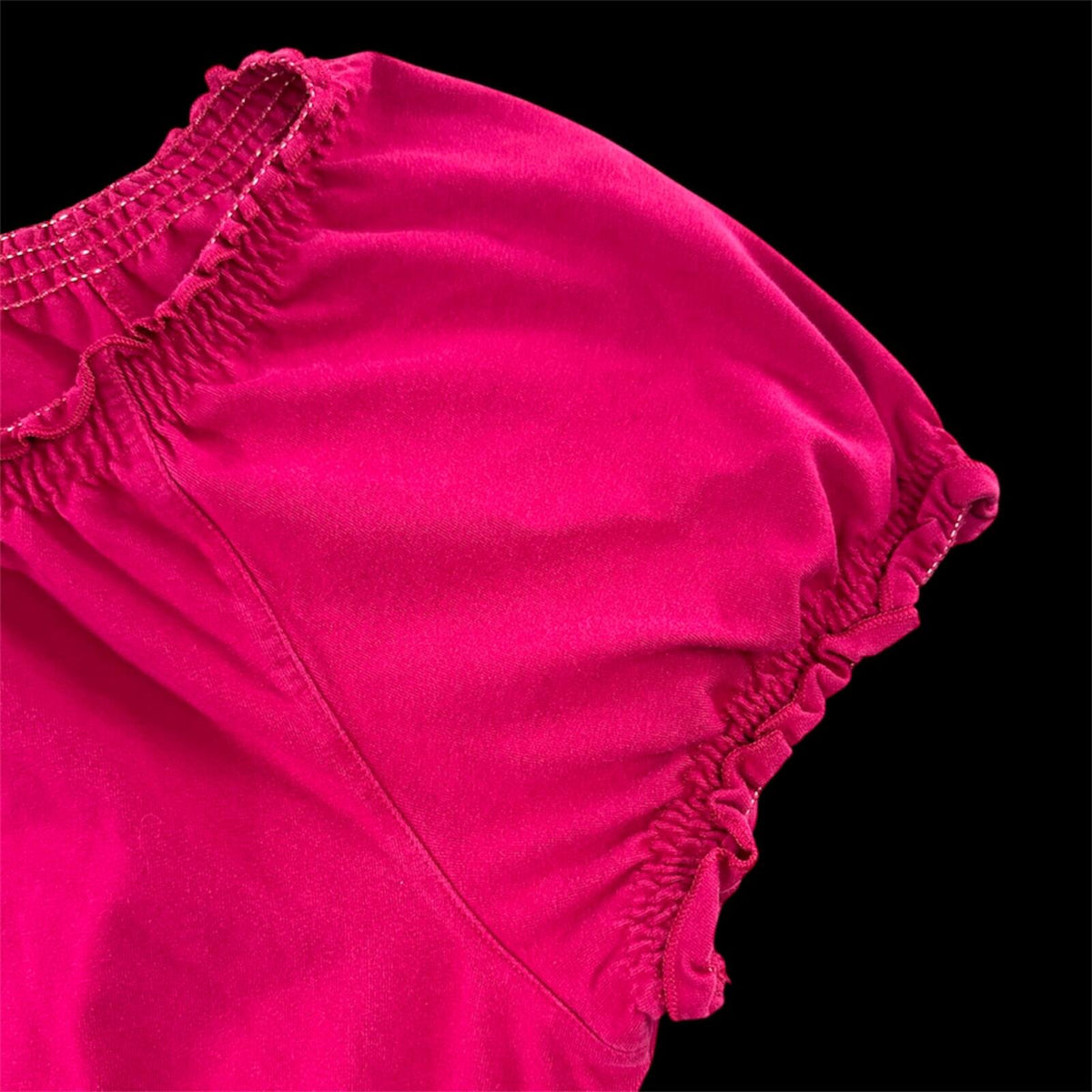 Croft & Barrow Y2K Magenta Peplum Top with Beaded Drawstring