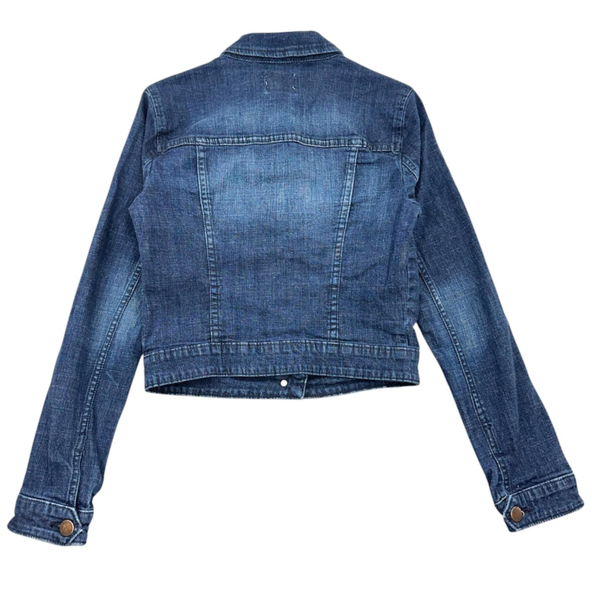 ELLE Denim Jacket Vintage Casual Streetwear Medium Blue Wash Classic Buttoned