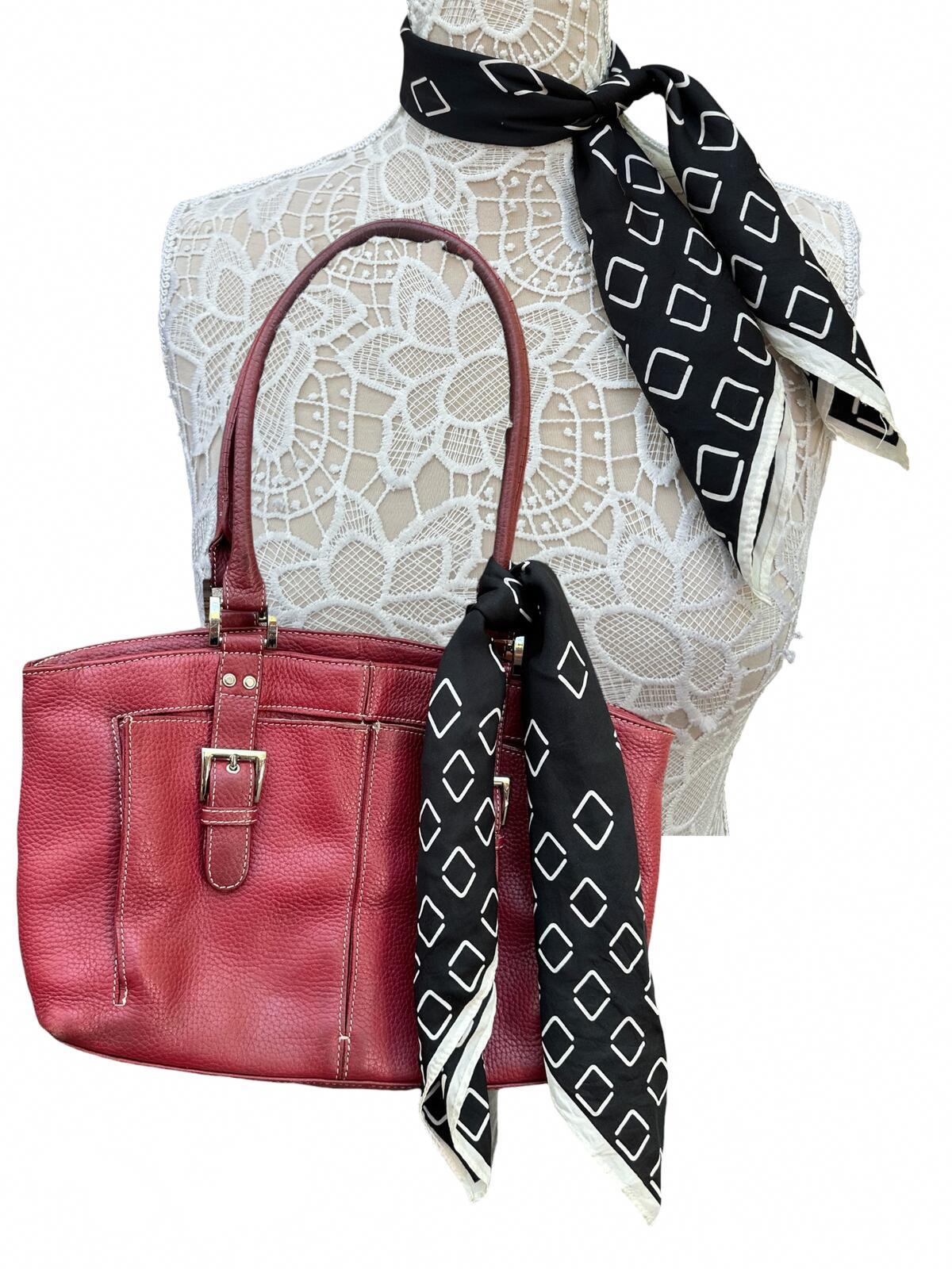 Black and White Geometric Silk Scarf