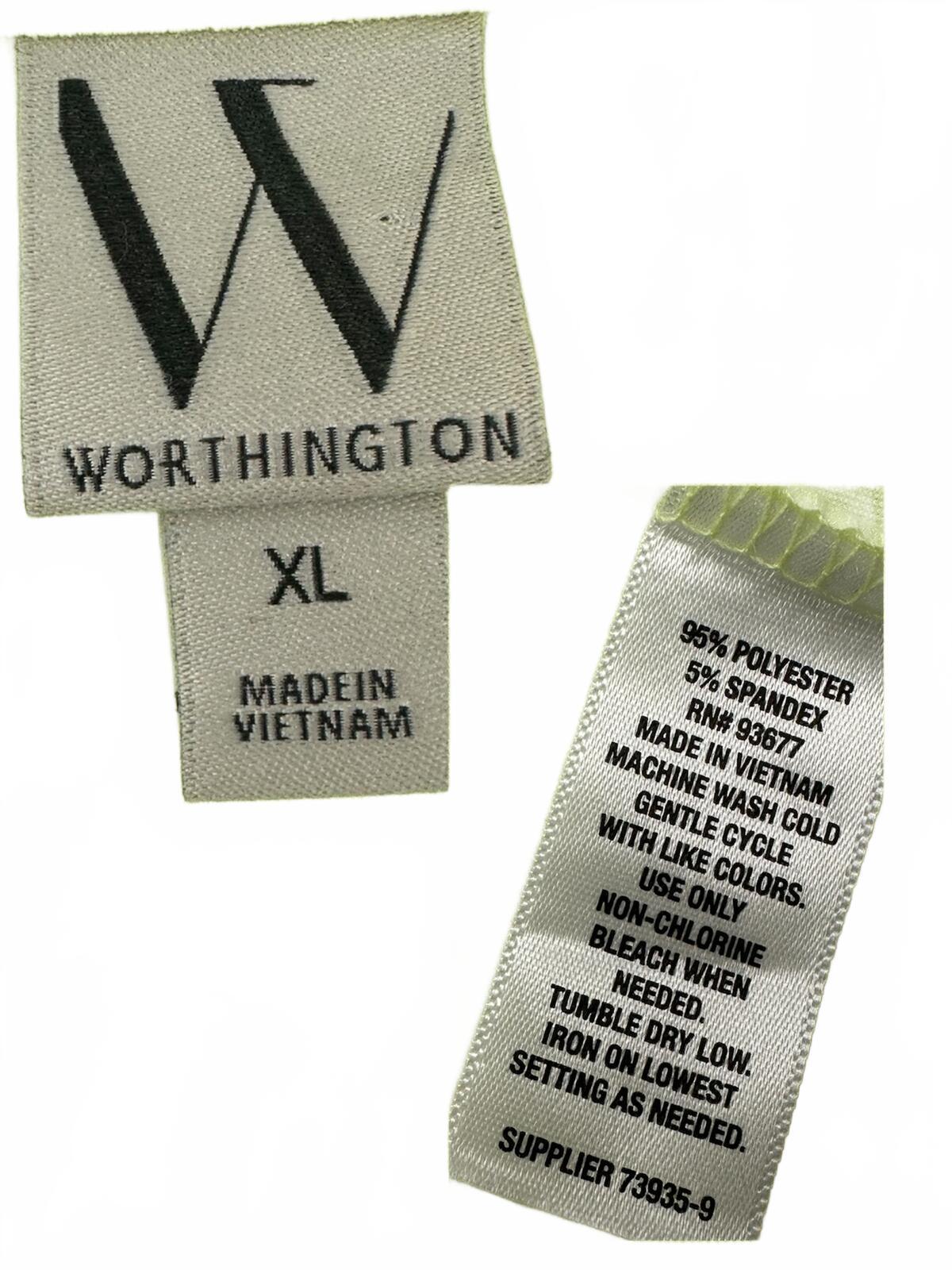 NWT Worthington Lime Green Puff Sleeve Tee