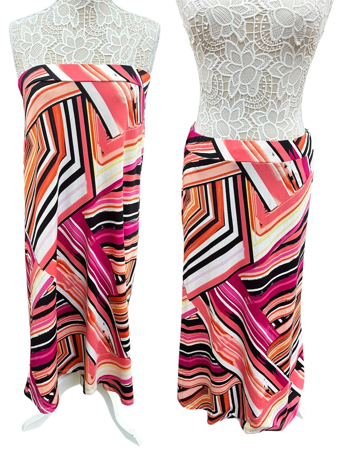 Christopher & Banks Y2K Abstract Geometric Print Midi Skirt or Stapless Dress