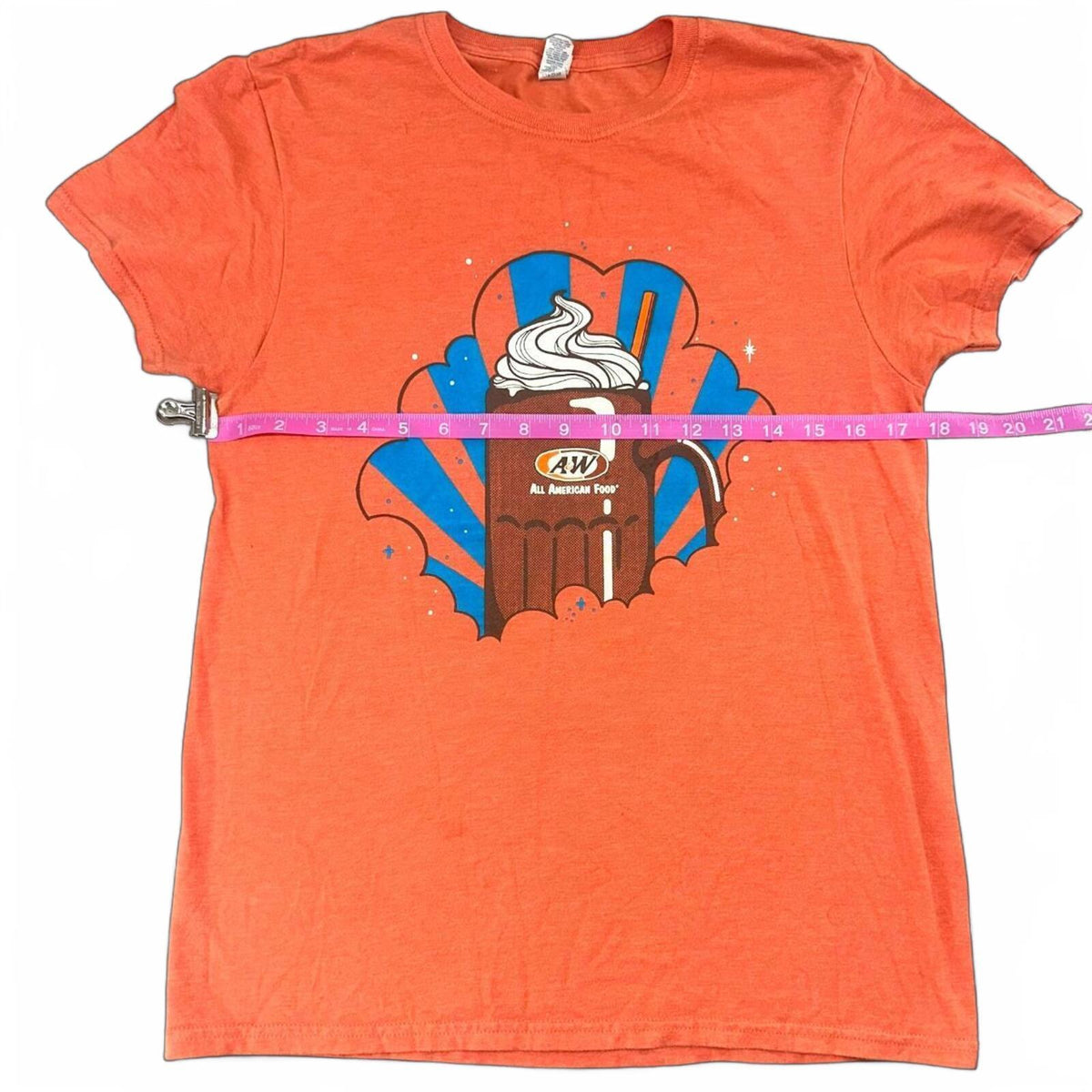 Retro Orange A&W Root Beer Float Graphic T-Shirt Casual Y2K