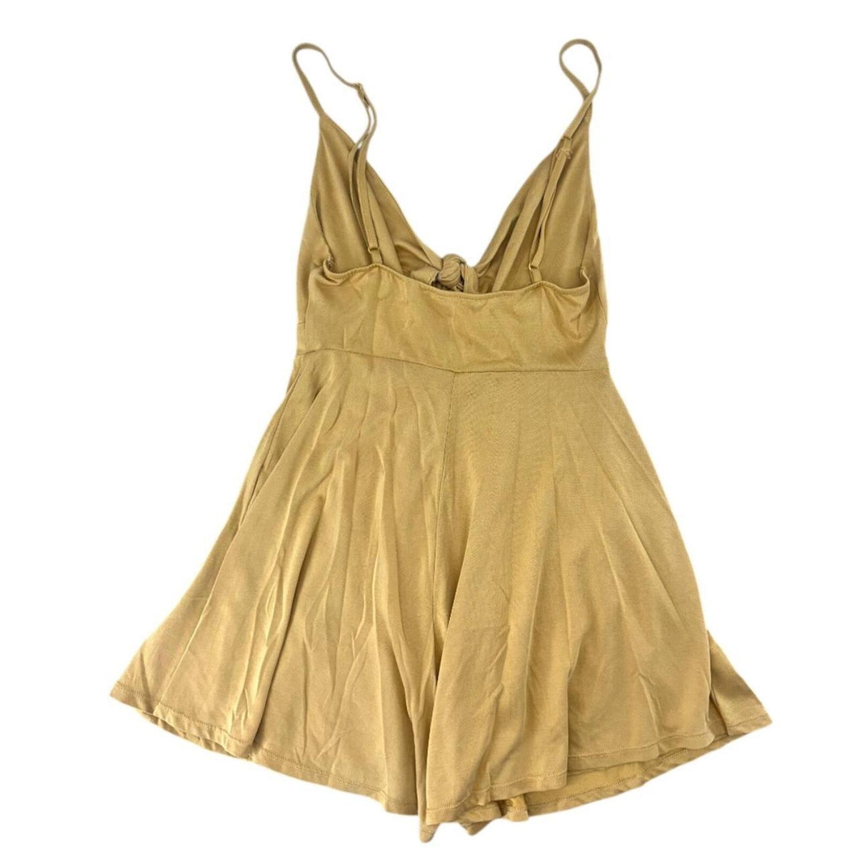 LA Hearts by PacSun Tie Front Romper in Mustard Yellow Bohemian Indie Fairy