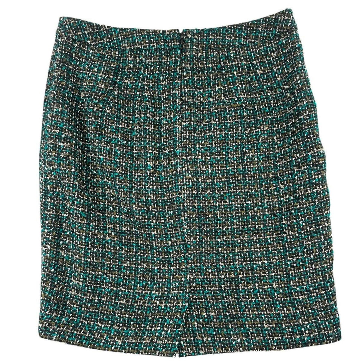 LOFT Outlet Textured Bouclé Tweed Skirt Green Multi A Line Preppy