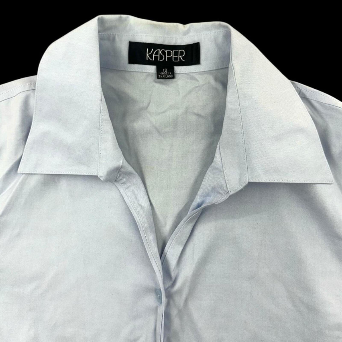Kasper Blue Button Up Shirt Long Sleeve Classic Collar