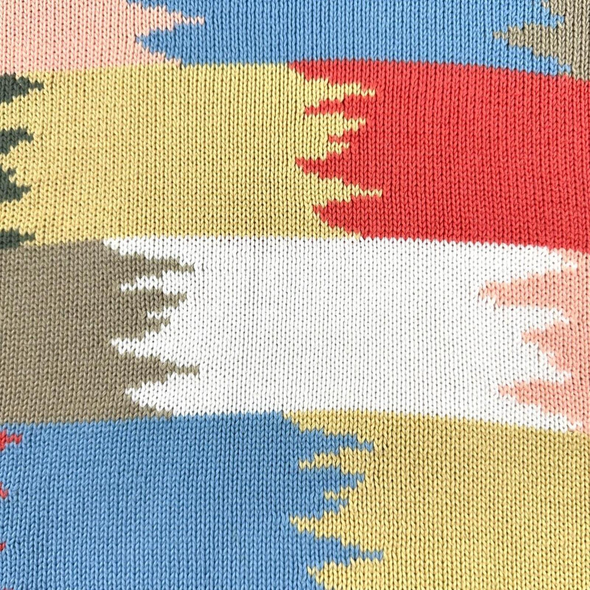 Christopher & Banks Multi Color Abstract Block Pattern Short Sleeve Sweater