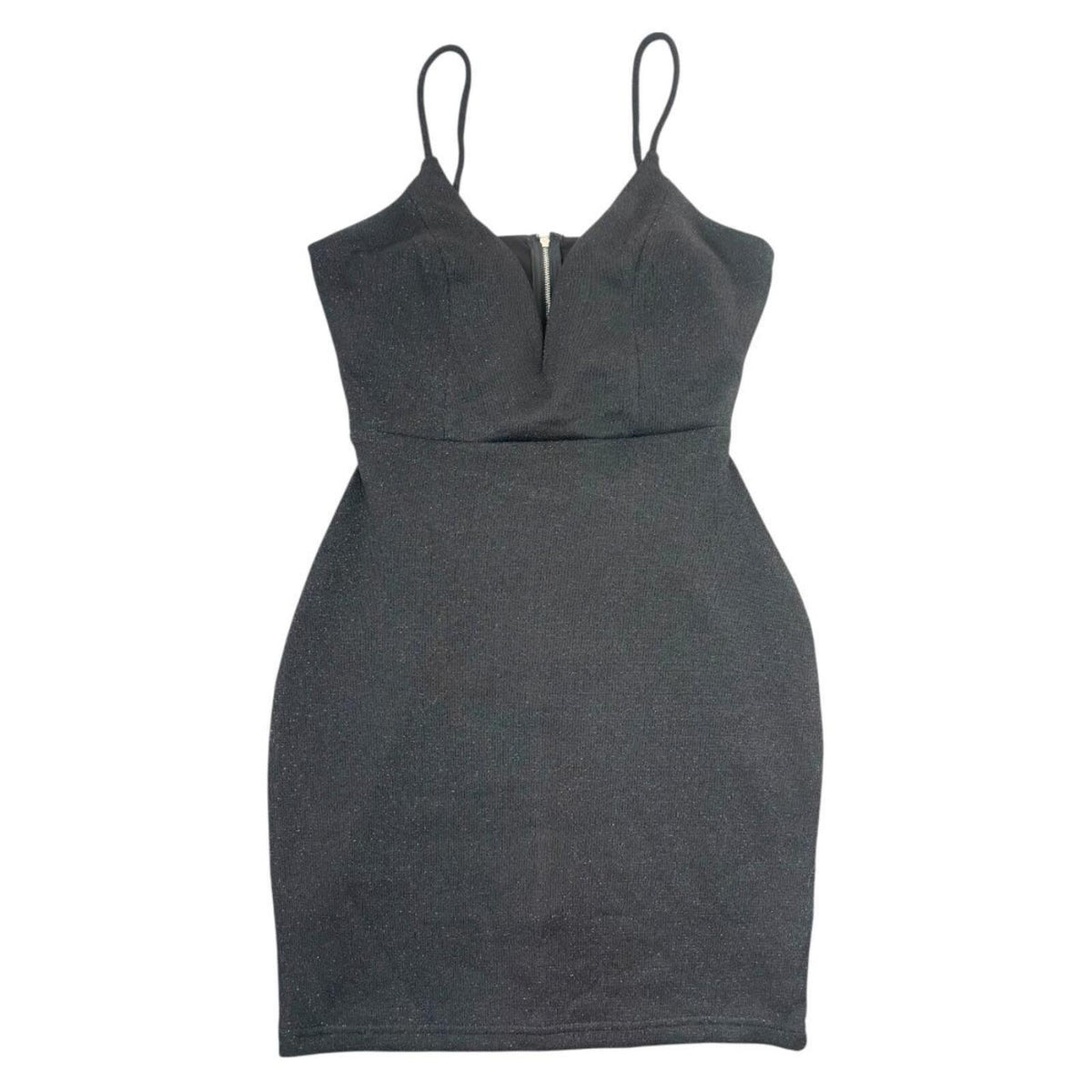 NWT Windsor Black Sparkly Mini Bodycon Dress with Deep V Neckline