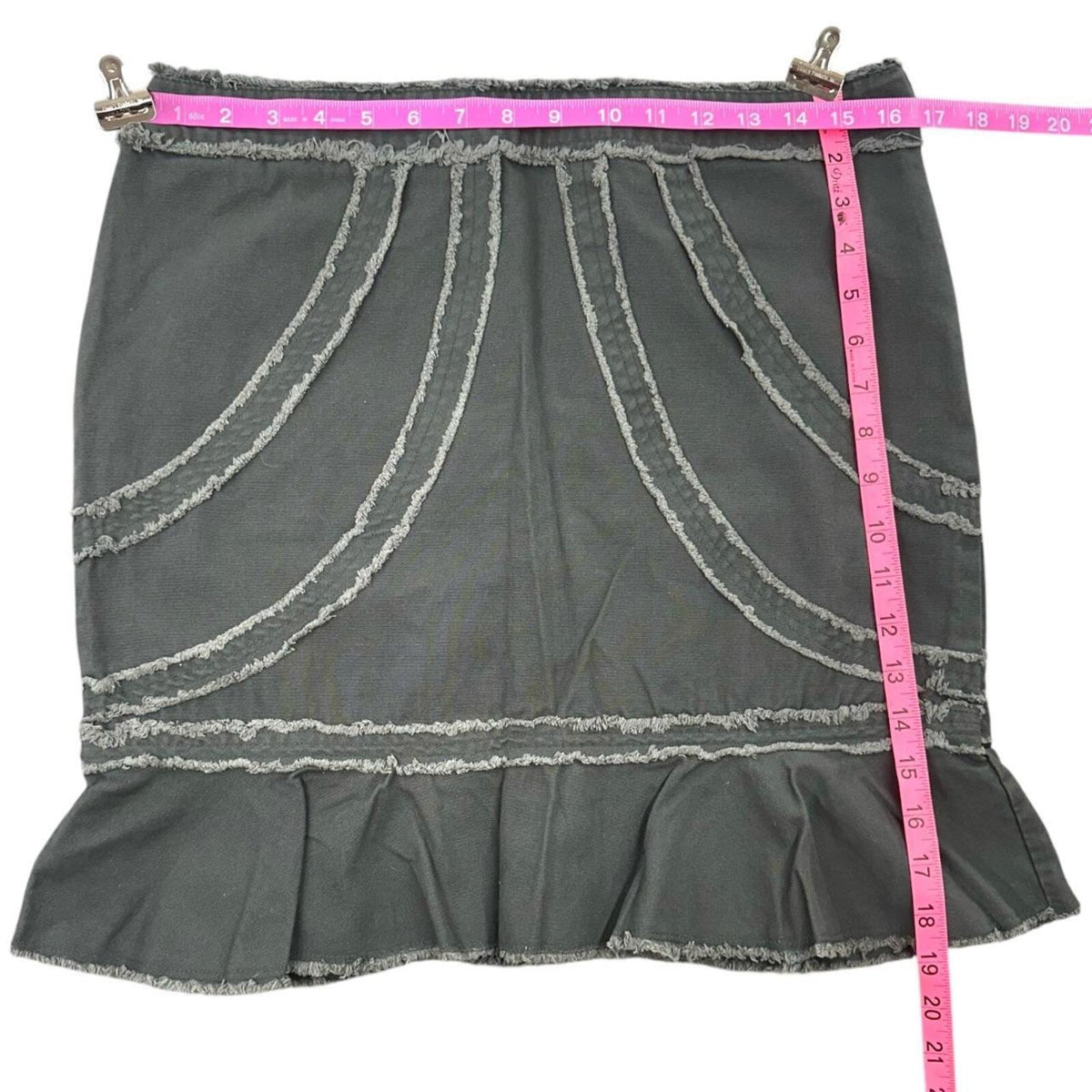 Xhilaration Vintage Y2K Grunge Mini Skirt in Charcoal Grey Denim Distressed