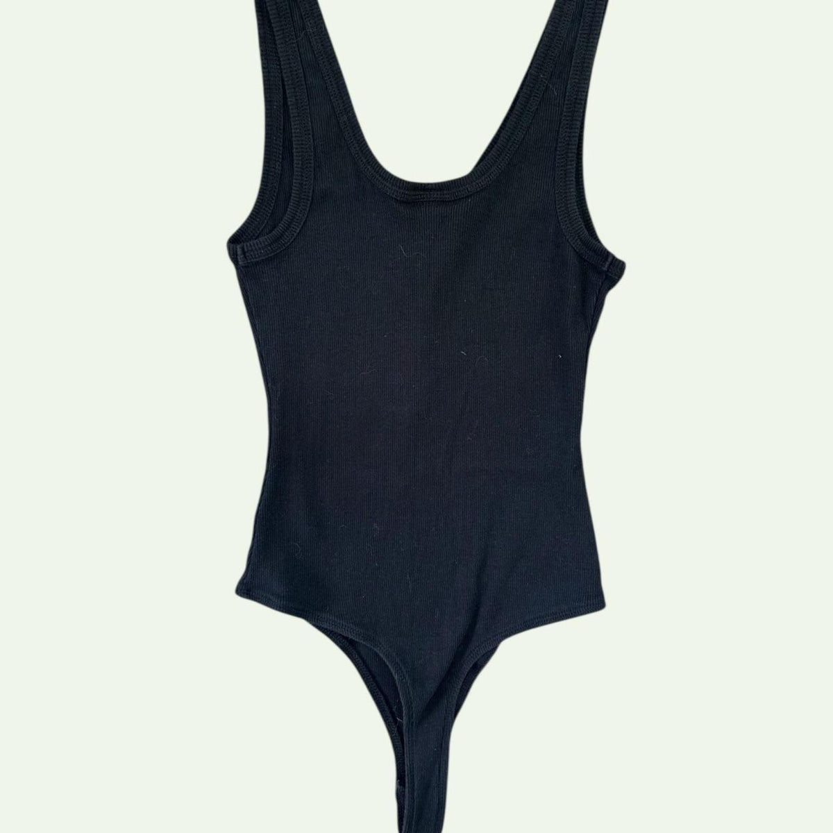 Wild Fable Black Ribbed Snap Button Bodysuit Y2K