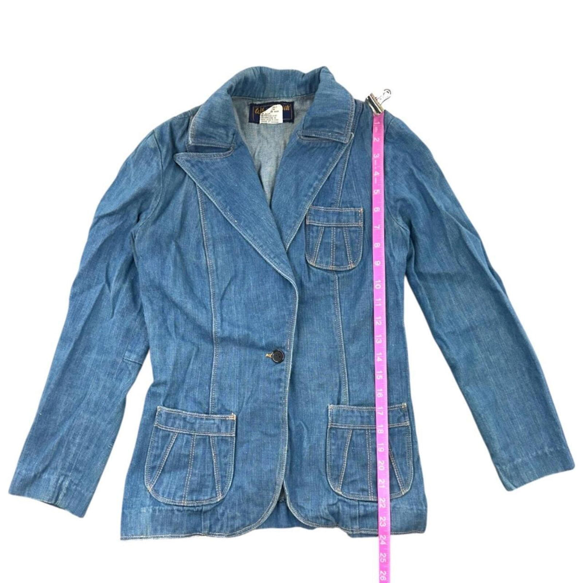 Vintage Whip-O-Will 1970s Denim Blazer Rockabilly Western Tailored Jacket