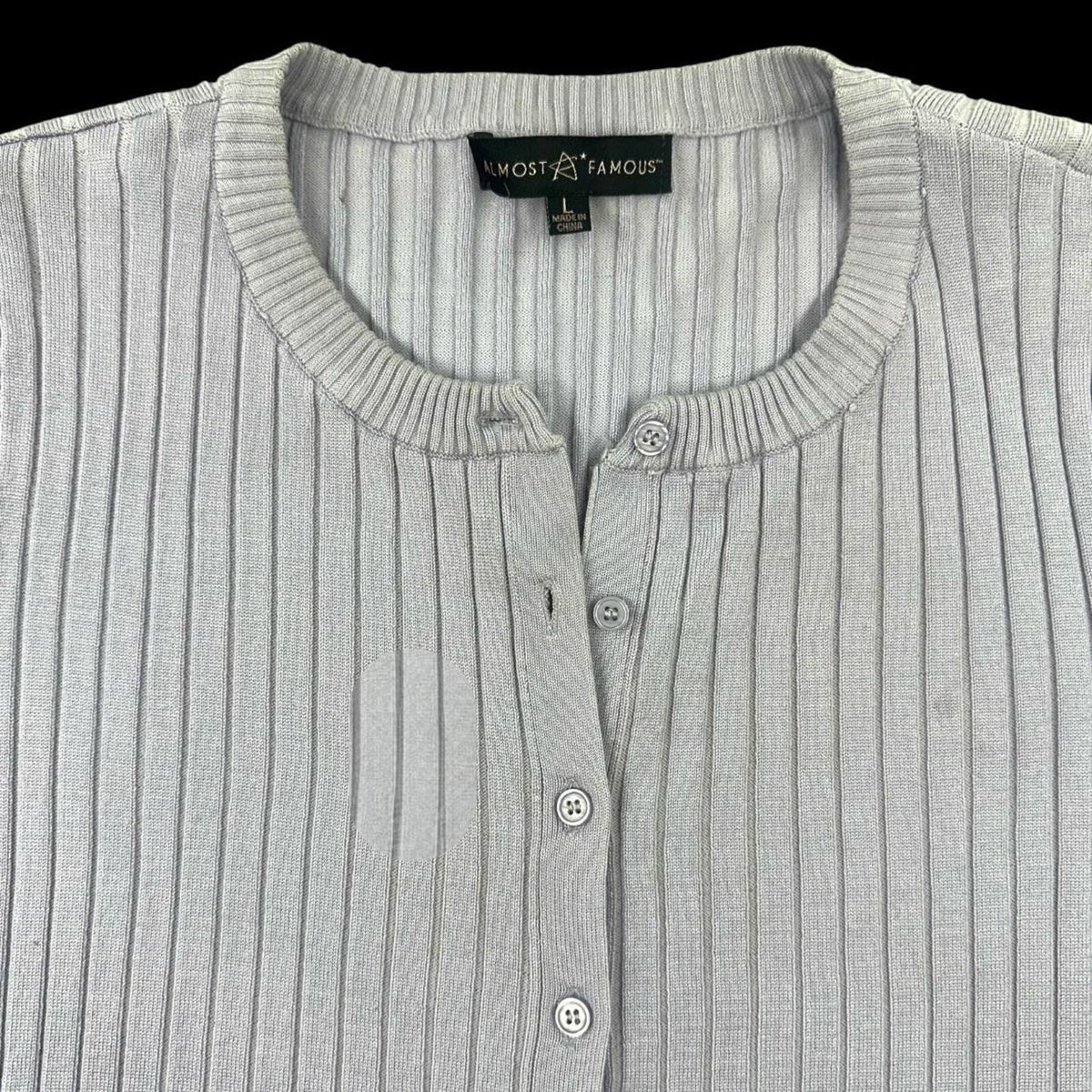 Almost Famous Lavender Ribbed Cropped Cardigan 90s Minimalist Coquette