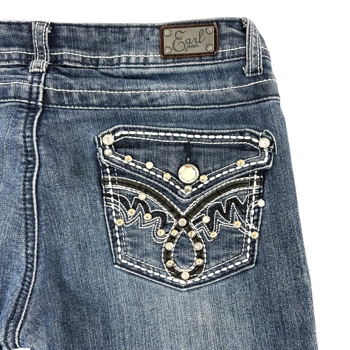 Earl Jean Y2K Bootcut Jeans Rhinestone Embellished Designer Denim Vintage Early