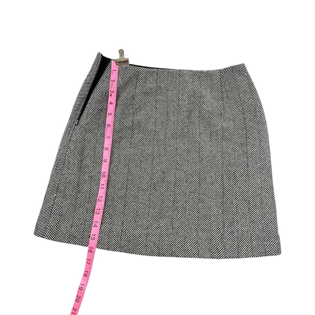 The Limited Classic Black and White Herringbone Wool Blend Mini Skirt