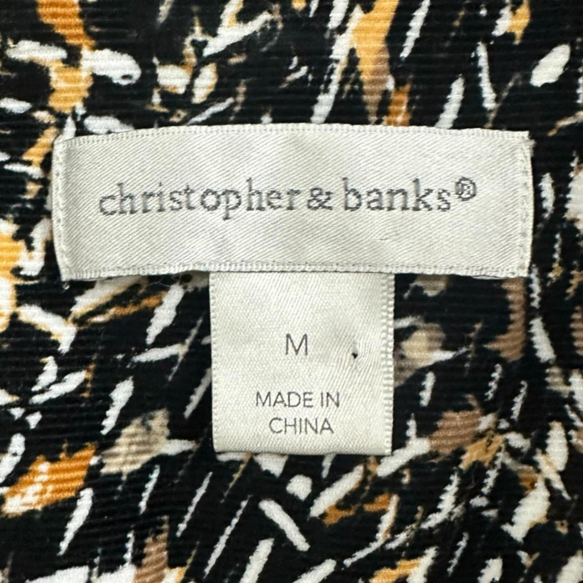 Christopher & Banks Button Front Jacket in Abstract Black White & Gold