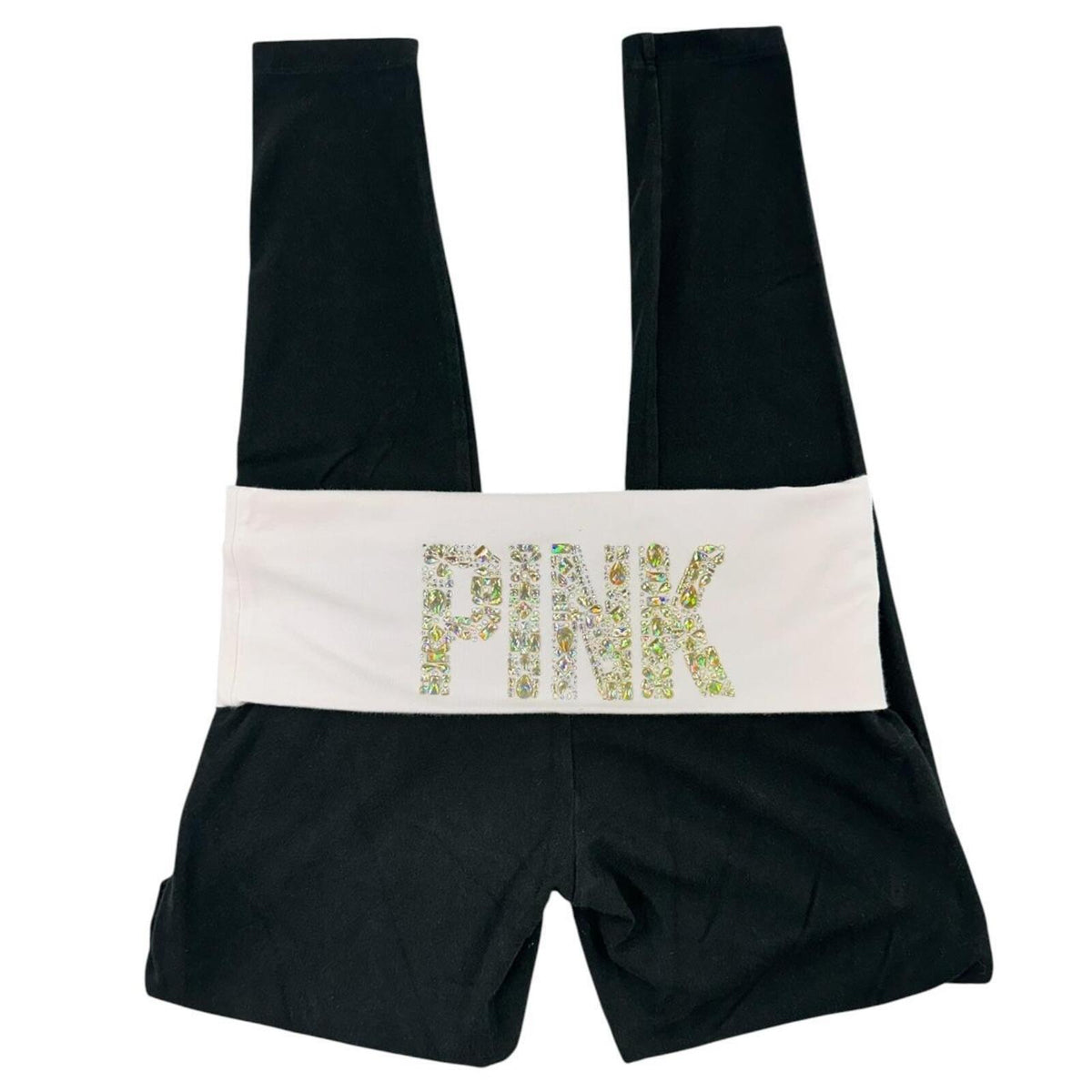 Victoria's Secret PINK Y2K Foldover Leggings with Rhinestone Logo Vintage 2012