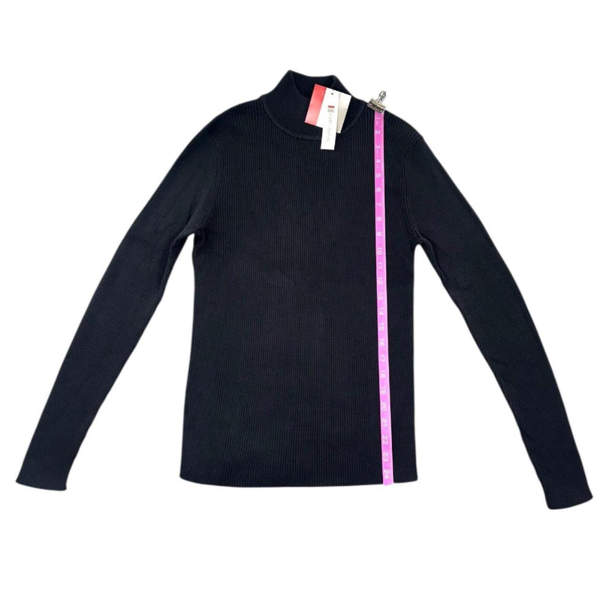 NWT Croft & Barrow Black Ribbed Turtleneck Sweater Preppy