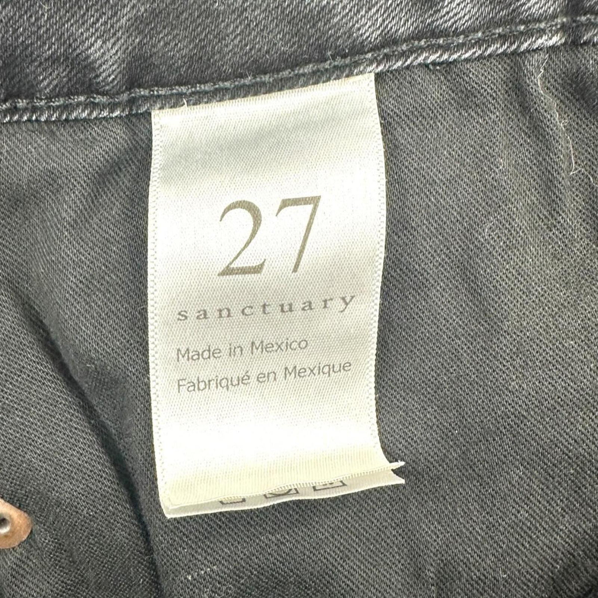 Sanctuary Denim Mini Skirt Black Gray Button Front Raw Frayed Hem Streetwear