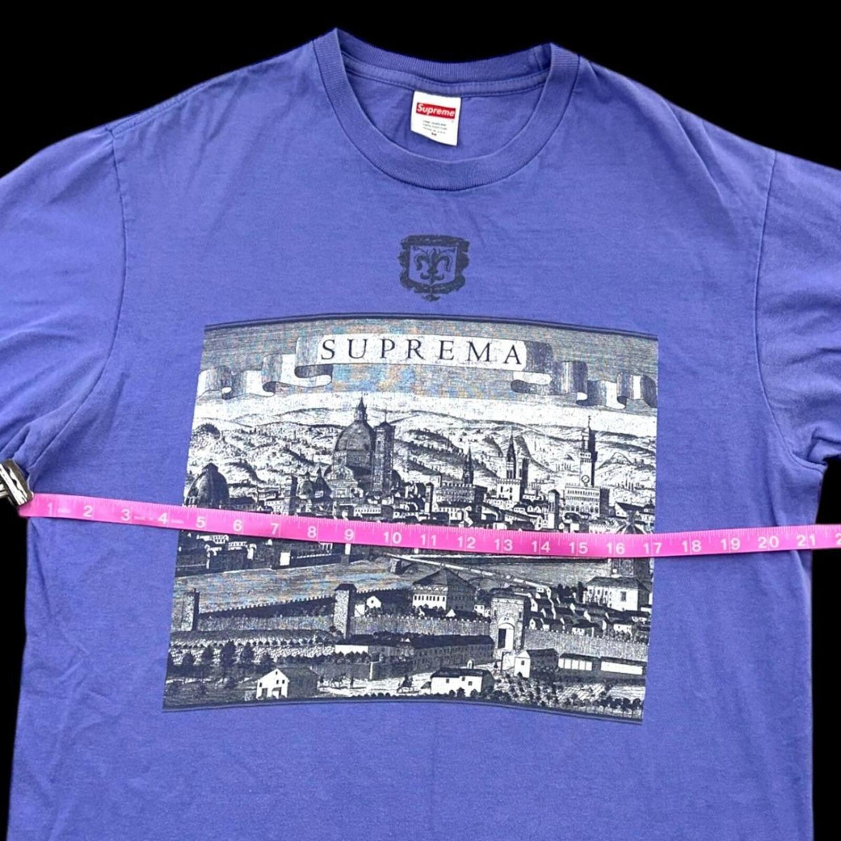 Supreme Fiorenza Tee Light Purple Grey Cityscape Graphic Streetwear Shirt