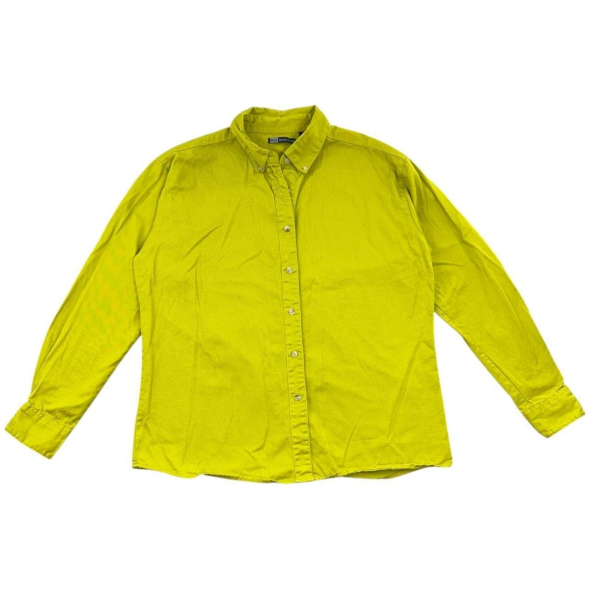 Blue Generation Long Sleeve Button Down Shirt Green Yellow