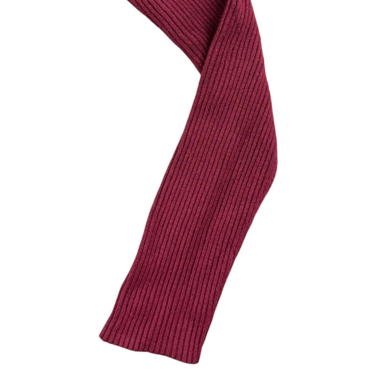 White House Black Market Burgundy V Neck Ribbed Sweater Elegant Preppy Minimal