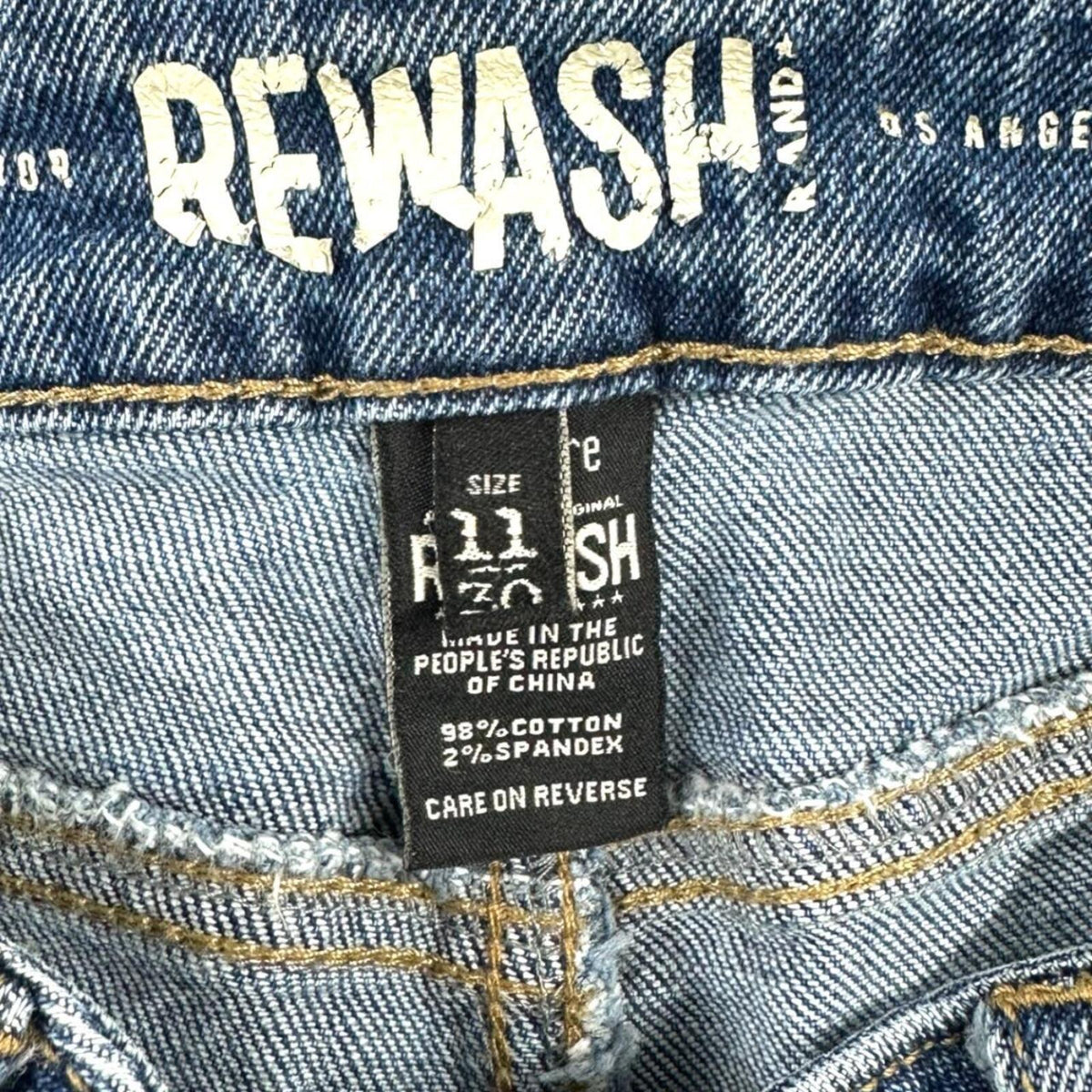 Rewash Los Angeles Distressed Denim Shorts Light Blue Y2K Skater Bohemian
