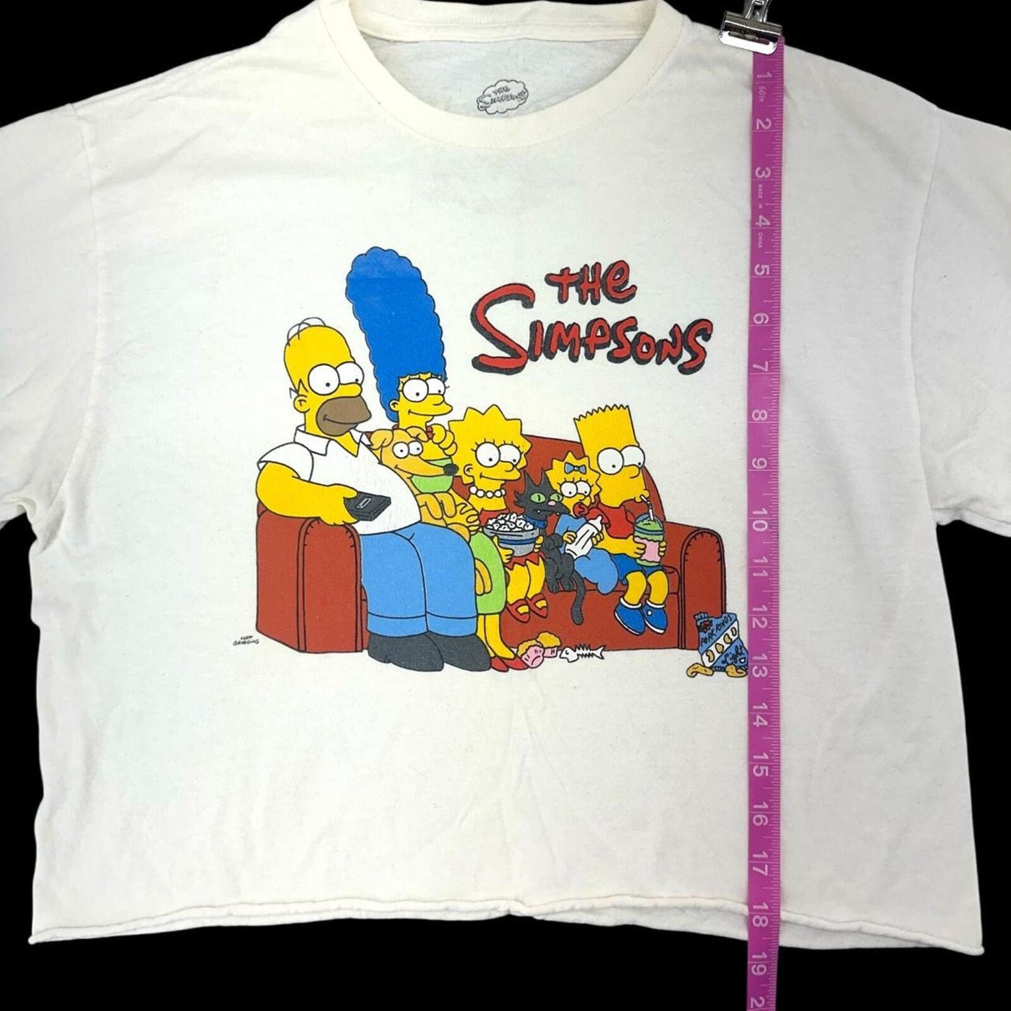 The Simpsons White Long Sleeve Graphic Tee Y2K Casual Bohemian