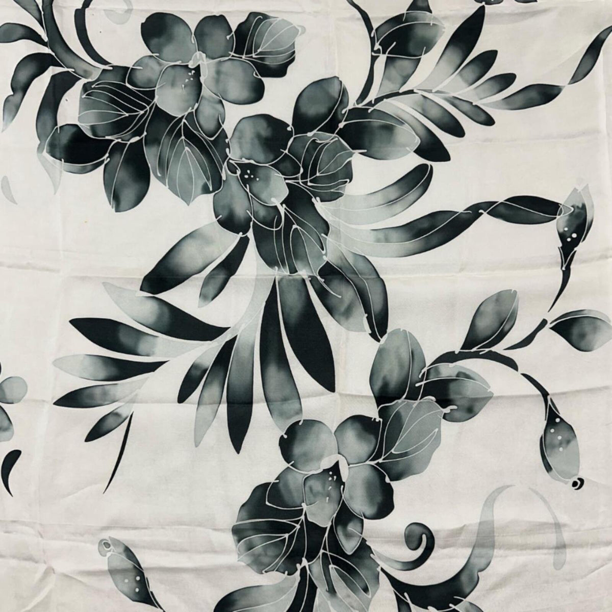 Black & White Floral Square Scarf
