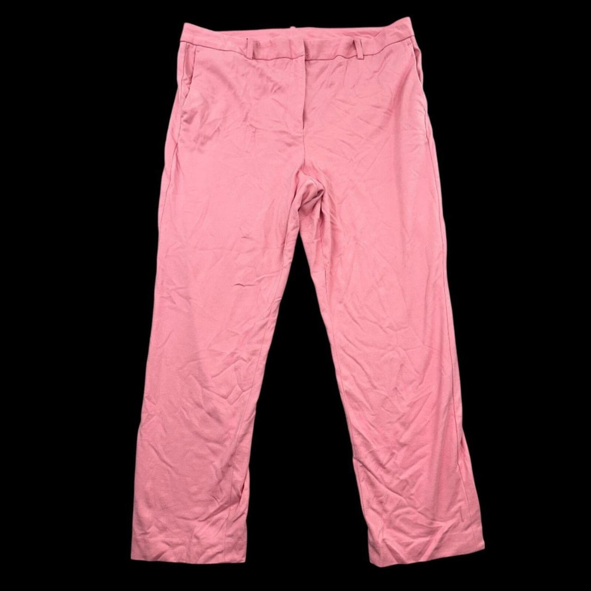 DKNY Pink Straight Leg Trousers Chic Wide Leg Linen Blend Pants
