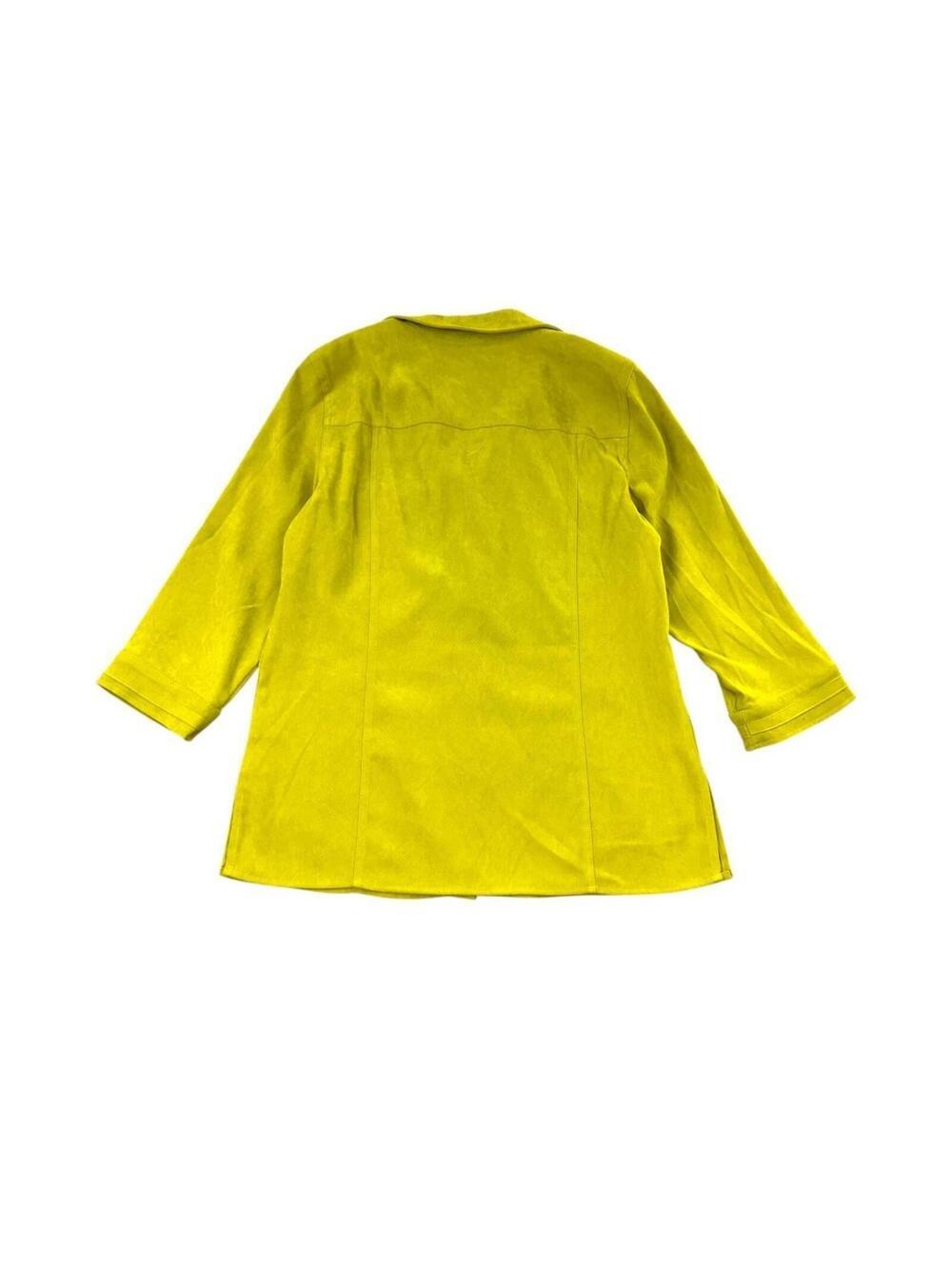 JM Collection Chartreuse Green Faux Suede Shacket Bohemian Retro