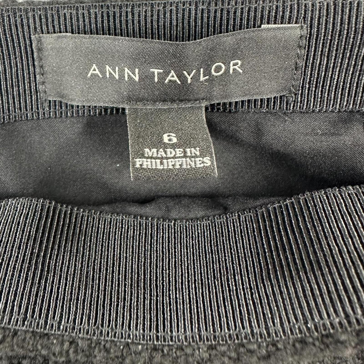 Ann Taylor Black Tweed Wrap Skirt Office Siren Preppy Minimalist Quiet luxury