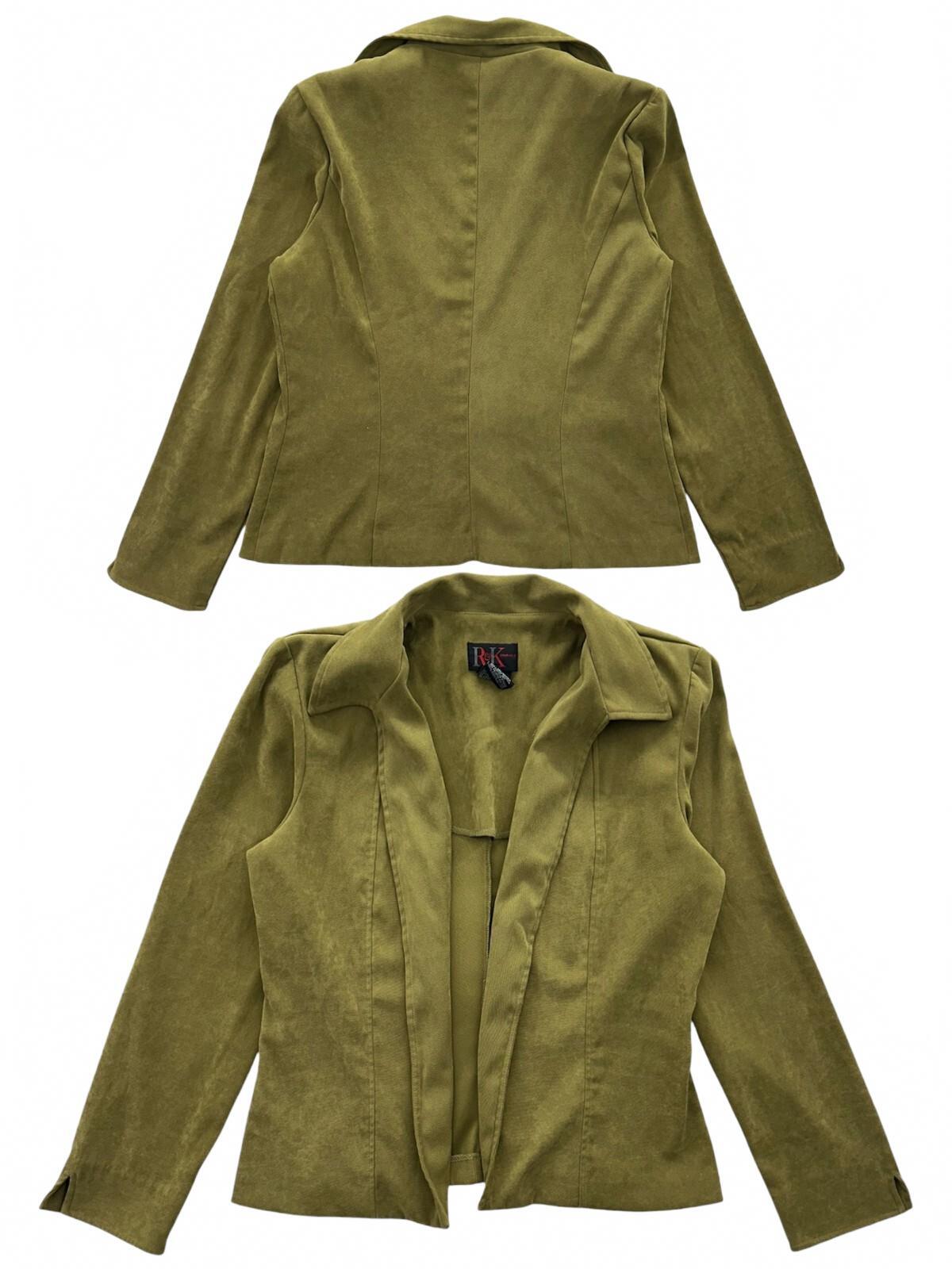 R&K Originals Olive Green Suede Two Piece Suit Set Jacket and Tank Top