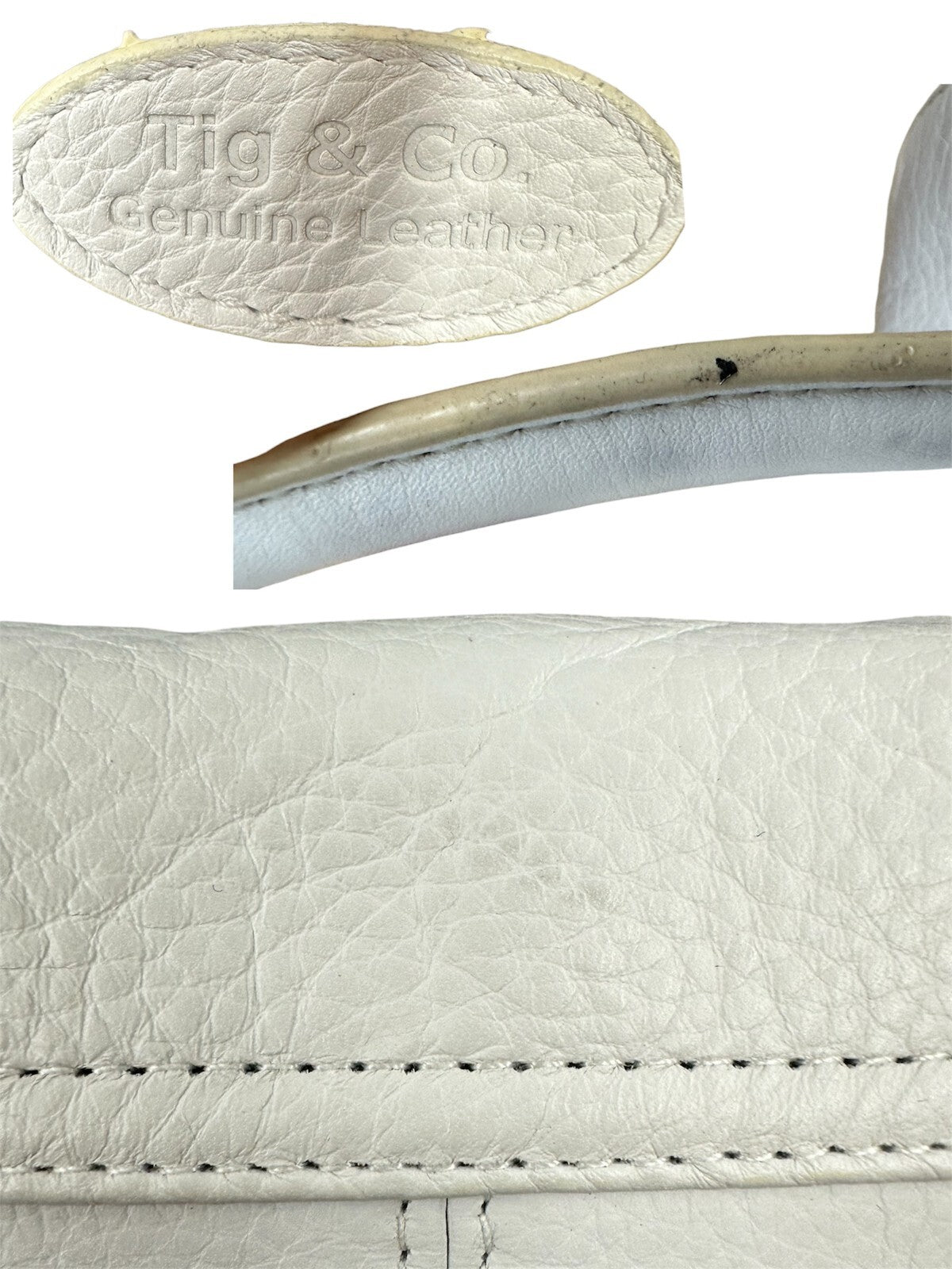 Tig & Co. White Leather Shoulder Bag