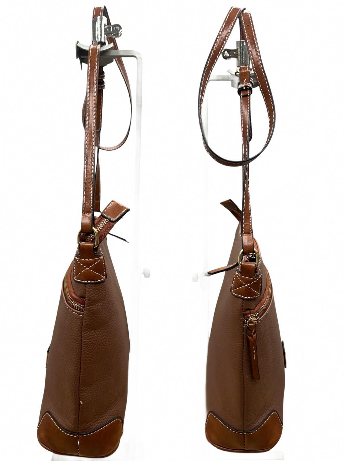 Vintage Inspired Brown Crossbody Bag with Tan Accents
