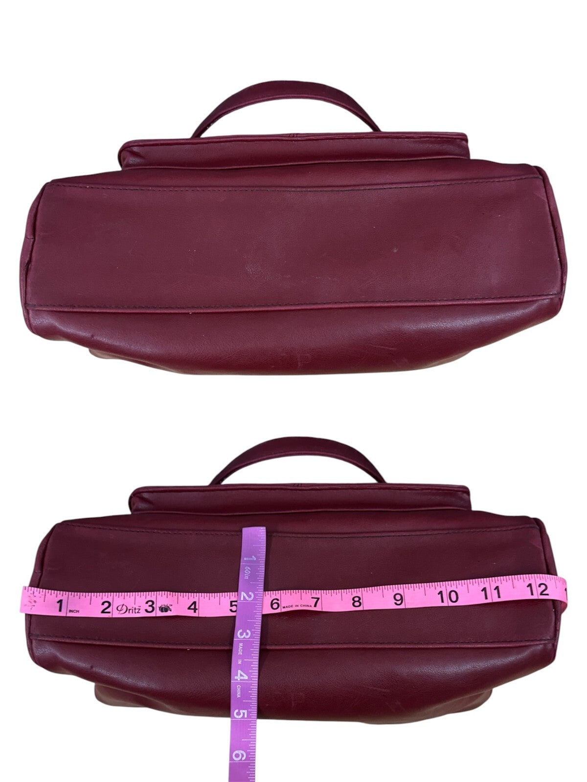 Red Faux Leather Shoulder Bag