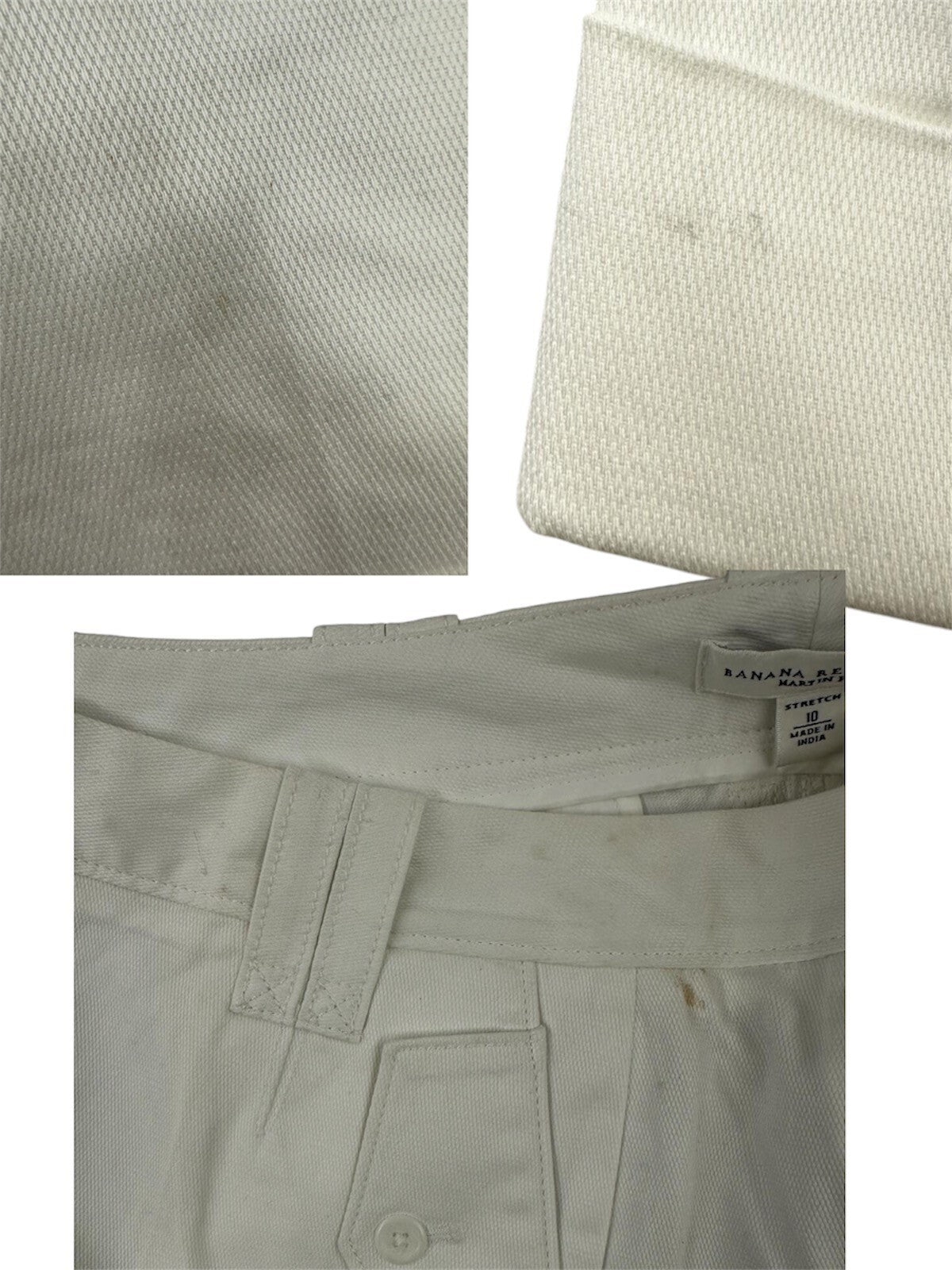 Banana Republic Martin Fit White Shorts Tailored Mid Rise