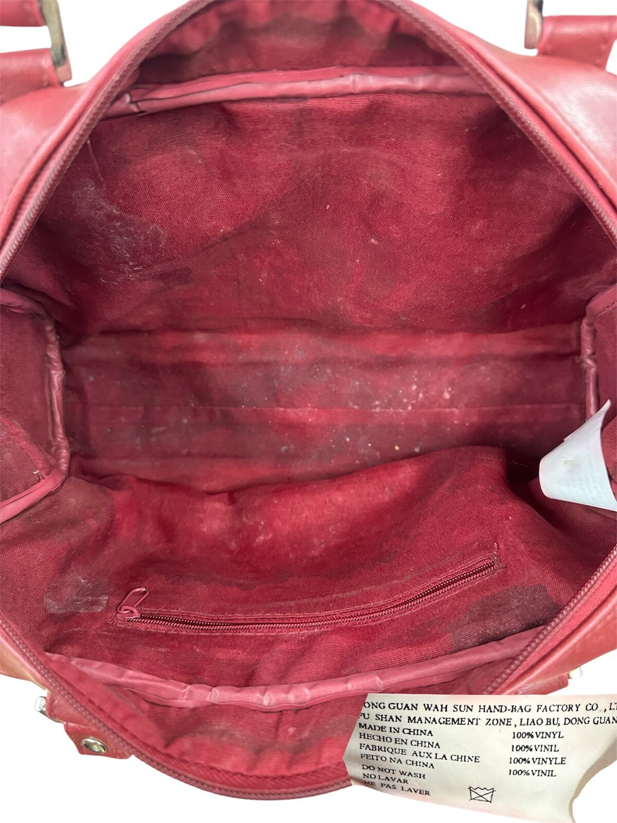 Red Faux Leather Shoulder Bag