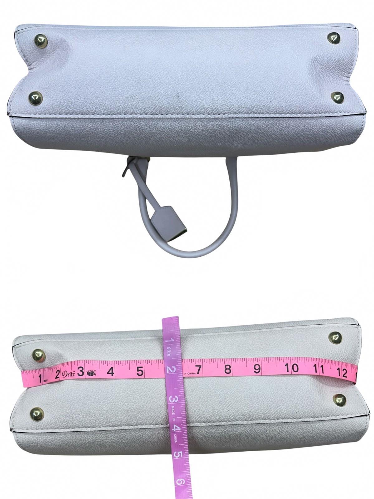 Mauve Faux Leather Satchel Bag Classic Minimalist Office Casual