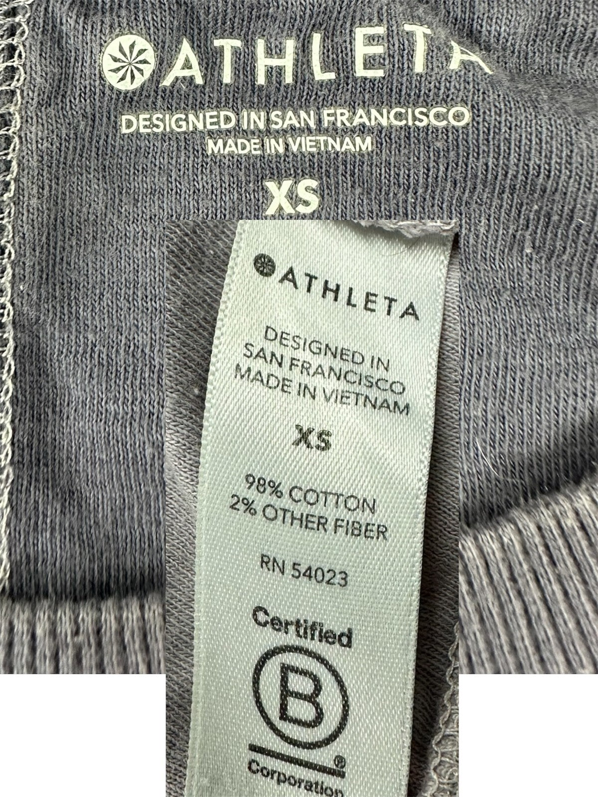 Athleta Tie Dye Crewneck Sweatshirt in Purple and Gray Casual Athleisure