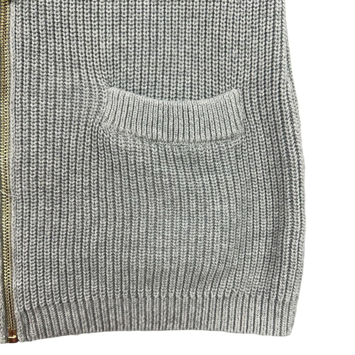 Vince Camuto Grey Ribbed Zip Up Knit Cardigan