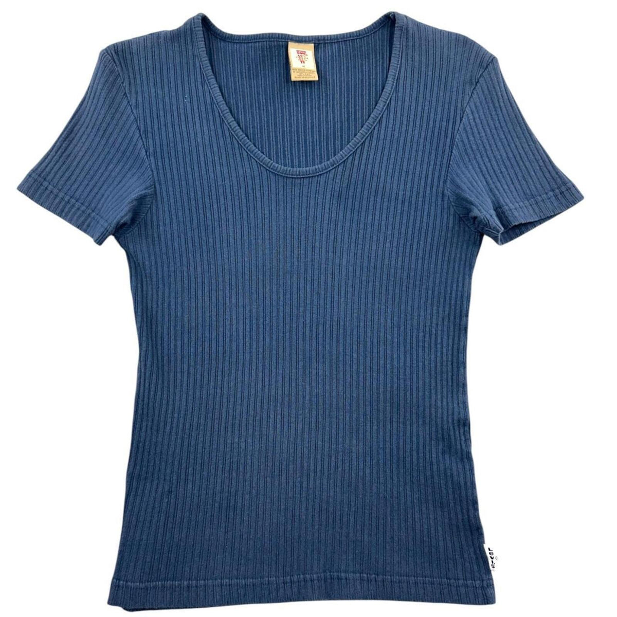 Vintage 90s Levi’s Blue Ribbed Scoop Neck Baby Tee