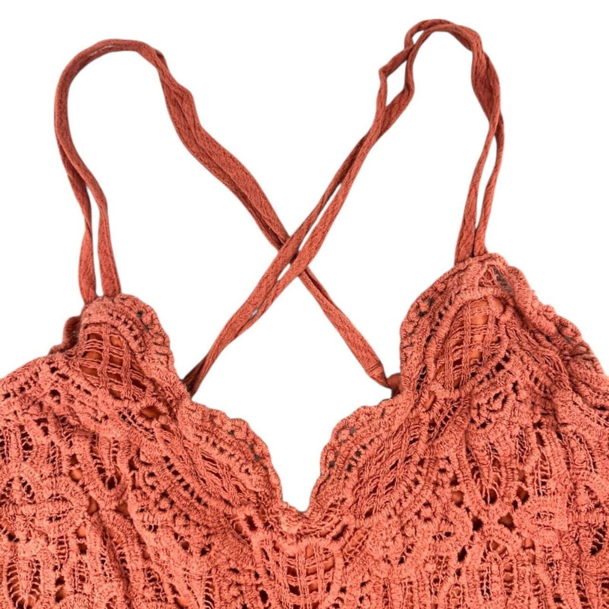 Maurices Crochet Peplum Cami Tank Top Orange Bohemian Cottage