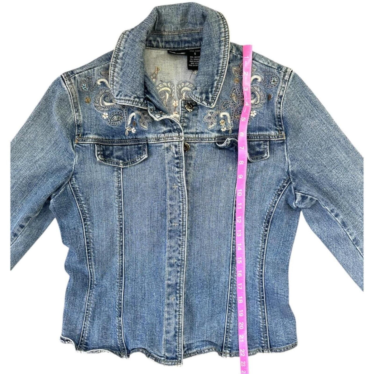 Willi Smith Embroidered Denim Jacket Bohemian Western Y2K
