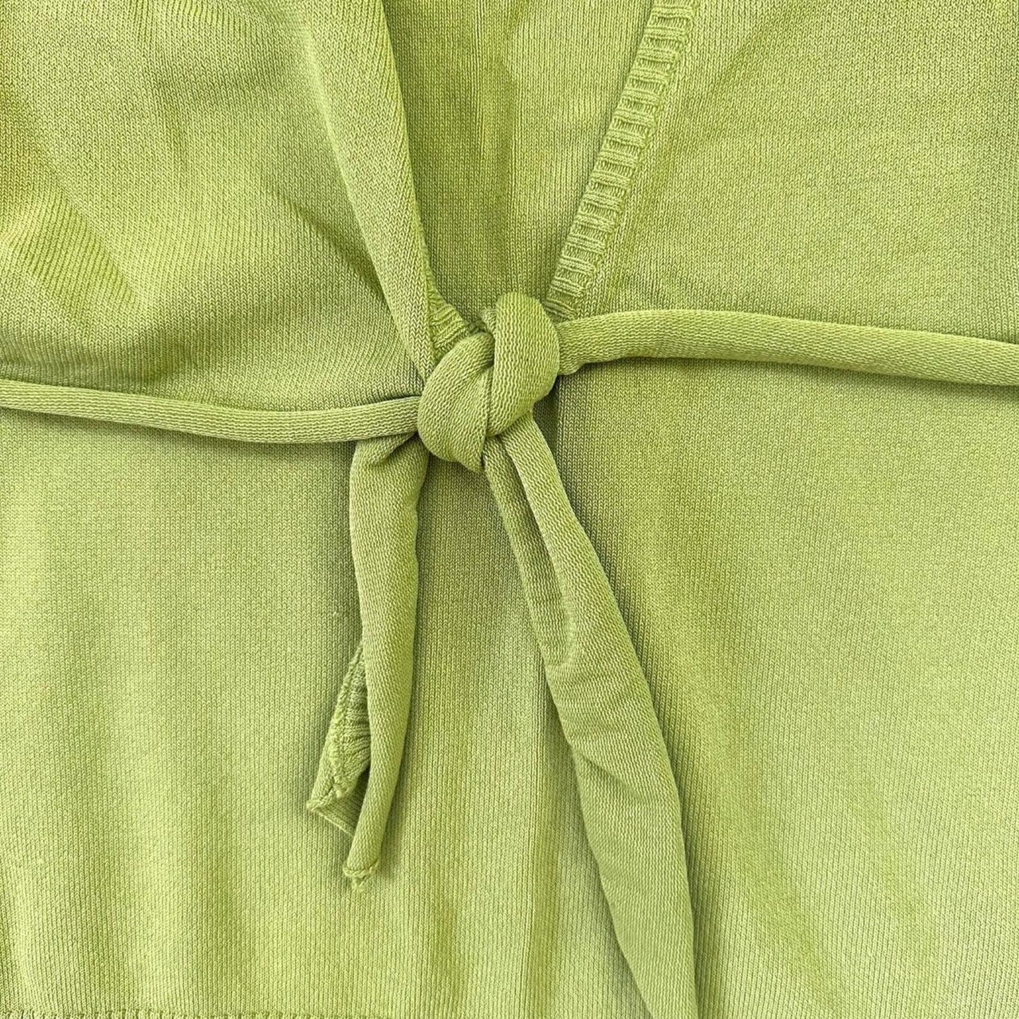Worthington Green Tie-Front Cardigan Top Y2K Bohemian Casual Top